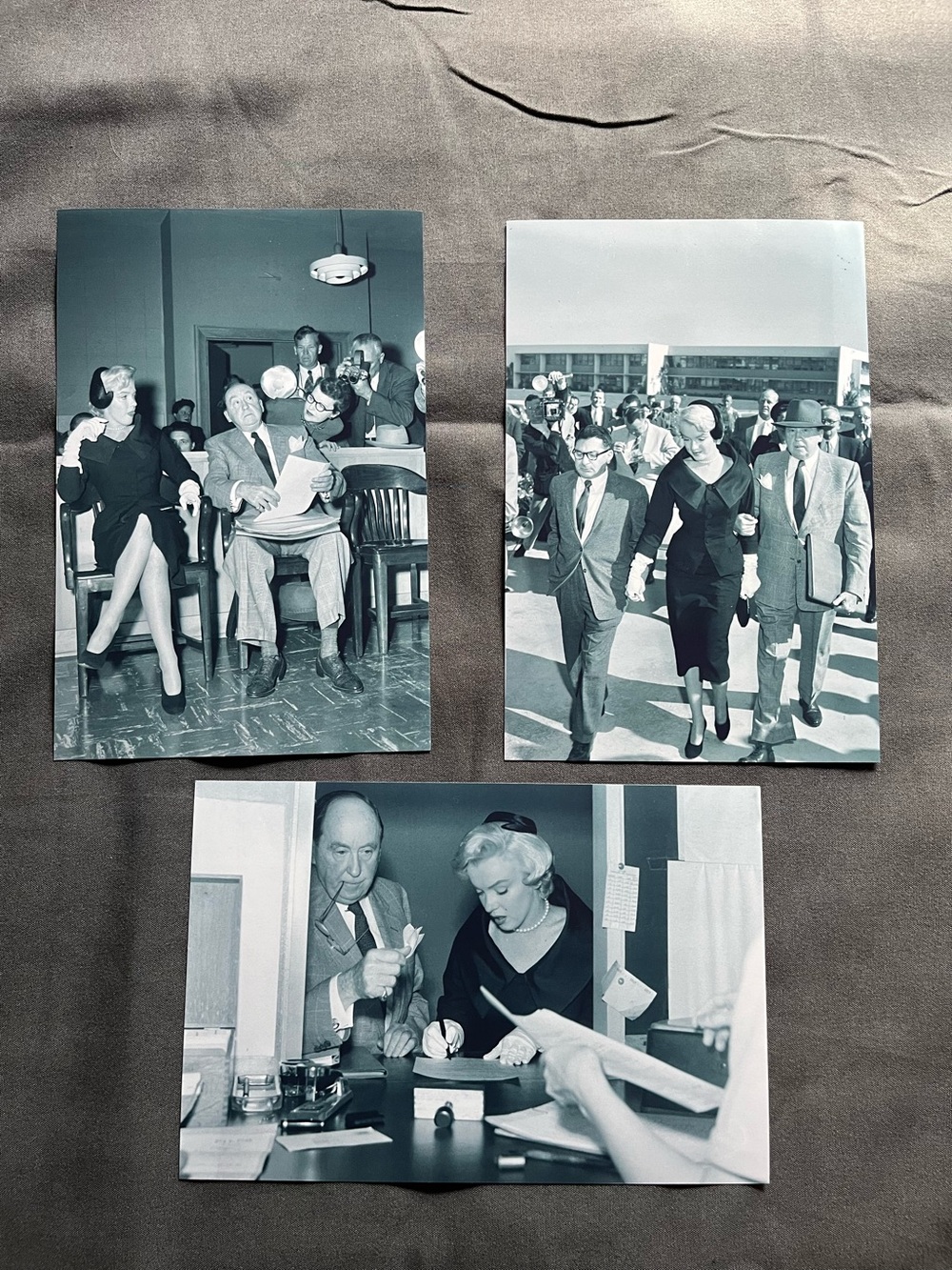 1954 MARILYN MONROE JOE DIMAGGIO Divorce Court Candid Vintage 3pc 4x6 photos